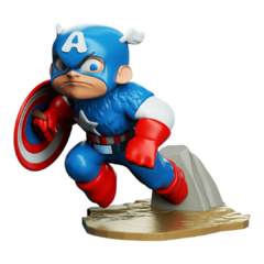 Capitão América Chibi em Impressão 3D, Pintura à Mão, 10cm de Altura (Pré-Venda) - comprar online