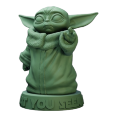 Grogu em Impressão 3D, Pintura à Mão, 9cm de Altura (Pré-Venda) - comprar online