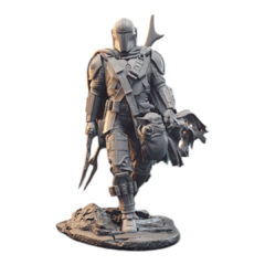 Mandaloriano e Grogu em Impressão 3D, Pintura à Mão, 20cm de Altura (Pré-Venda) - comprar online