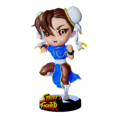Chun Li Chibi em Impressão 3D, Pintura à Mão, 10cm de Altura (Pré-Venda) - comprar online