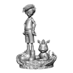 Joe e Gomamon em Impressão 3D, 22cm de Altura na internet