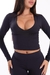 Manga Longa Decotado Preto - comprar online