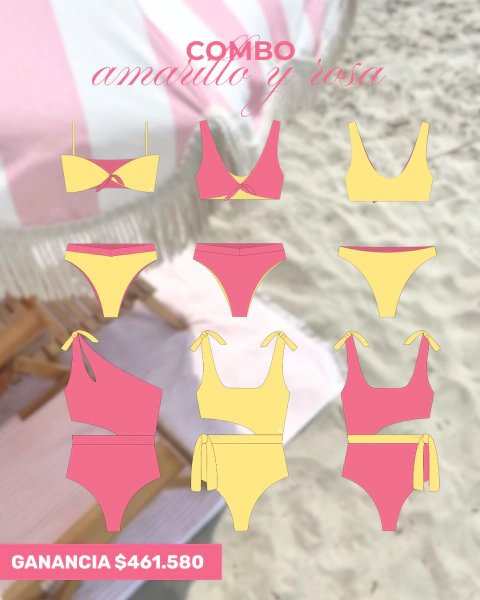 Combo Conjuntos Amarillo y rosa x6