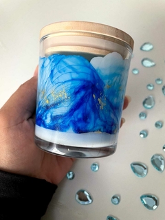 Vela Aromática Marmorizada 220g - Céu Estrelado