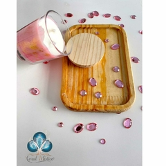 Vela Aromática Marmorizada - Rosa Bebê - Loja Coral Místico
