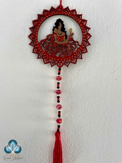 Mandala em MDF 10 com Pomba Gira