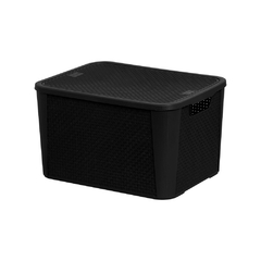 Caixa Organizadora Rattan Preto N3 – Elegância e Ventilação