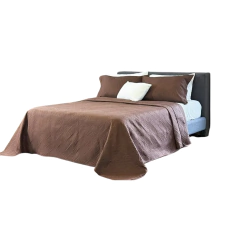 Cobreleito Liso Queen Intenso Marrom 2,40 m x 2,60 m Com 3 pecas