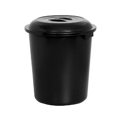 Cestão Fechado Preto com Tampa Preta 97 L