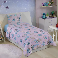 Jogo de Cama Solteiro Stitch 2 Peças – Microfibra Estampada 1,40m x 2,20m