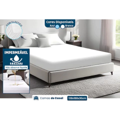 Capa Protetora Colchão Queen Impermeável Branca – Com Fronha e Ajuste Elástico