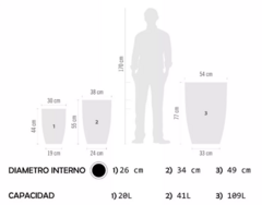 Maceta rotomoldeado conica moderna 38 - tienda online