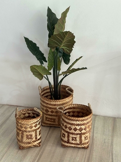 Canasto de bamboo y rattan GRANDE