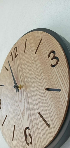 Reloj metal+madera 30 cm - comprar online