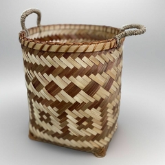 Canasto de bamboo y rattan GRANDE - comprar online