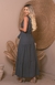 Vestido Longo De Linho Com Botões Com Cinto Faixa