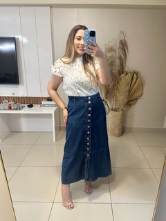 SAIA MARIANA JEANS BOTOES FRONTAIS na internet