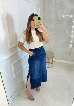 SAIA RUTE JEANS COM FENDA LATERAL - comprar online