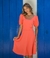Vestido romântico crepe coral