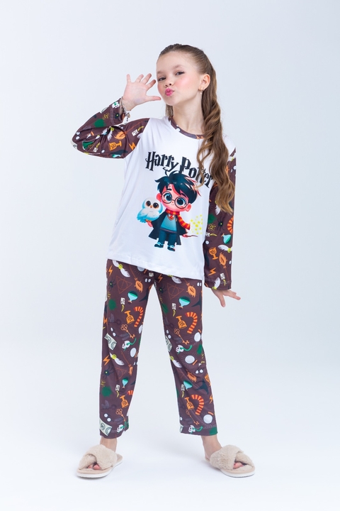 PIJAMA MANGA LONGA E CALÇA HARRY POTTER