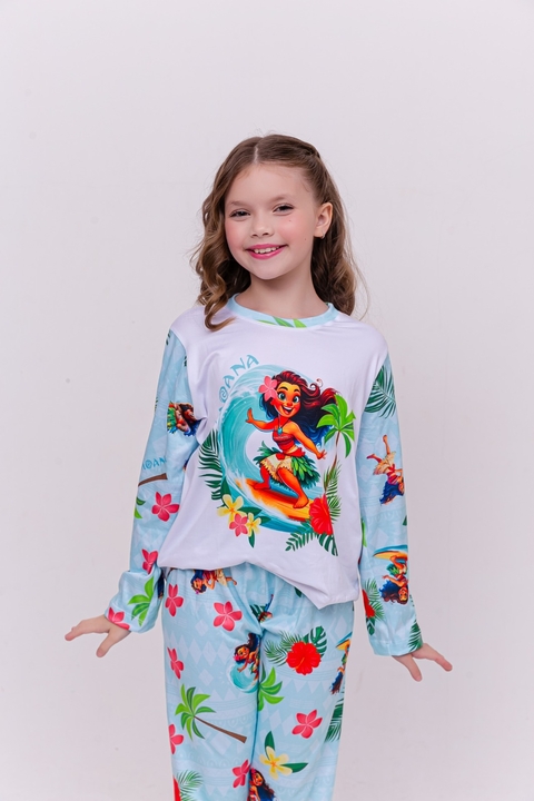 PIJAMA INFANTIL MANGA LONGA E CALÇA MOANA
