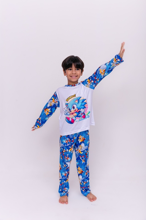 PIJAMA MANGA LONGA E CALÇA SONIC