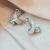 Brinco Ear Jacket Gota Cravejado + Liso Prateado - comprar online