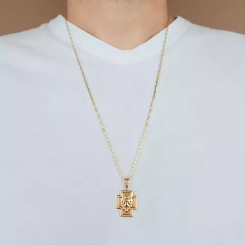 Conjunto Masculino Corrente Cartier + Pingente Cruz Leão - comprar online