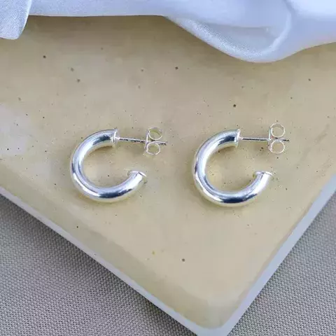 Brinco Argola P Tubo Folheado A Prata - comprar online