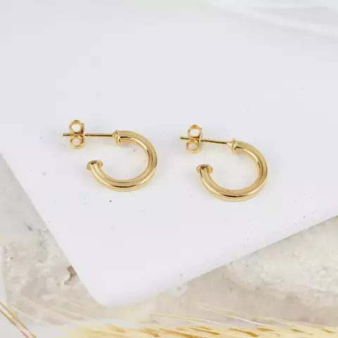 Brinco Argola P Quadrada Folheado a Ouro