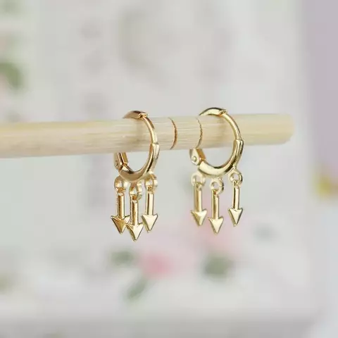 Brinco Argolinha Fechada Com Pingente Três Setas - comprar online