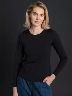 BLUSA TÉRMICA COM GOLA REDONDA E MANGAS DE CAVA POSTA BIAMAR - comprar online