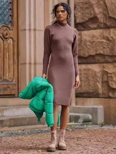 VESTIDO BIAMAR LONGO CANELADO