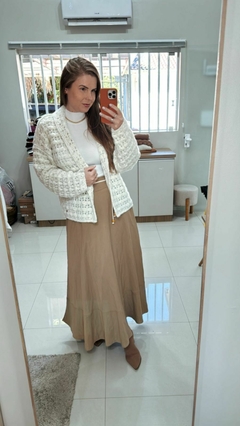 CASACO EM PONTO BOMBOM COM MANGAS DE CAVA QUADRADA BIAMAR - Boutique de Moça | Roupas Femininas - Novidades Toda Semana 