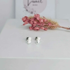 Aritos de acero blanco gatitos