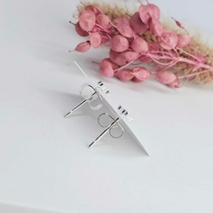 Aritos de Acero Blanco coronita - comprar online