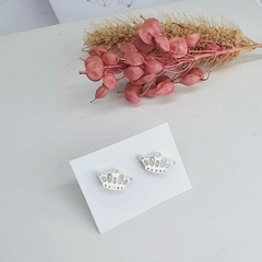 Aritos de Acero Blanco coronita