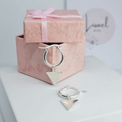 Argollas de acero blanco triángulo - comprar online