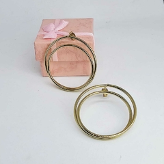 Aros acero dorado doble