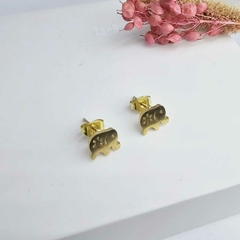 Aros de acero dorado elefante - comprar online