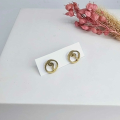 Aros de acero dorado olas - comprar online