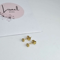Aros de acero dorado corazón - comprar online