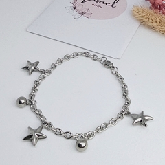 Pulsera de acero quirúrgico estrellas