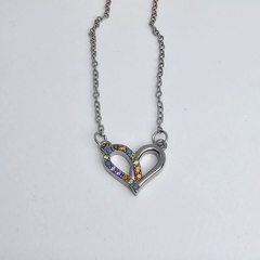 Cadena de acero quirúrgico dije corazón - comprar online