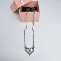 Cadena de acero quirúrgico dije corazón