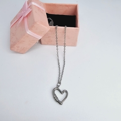 Cadena de acero quirúrgico dije corazón
