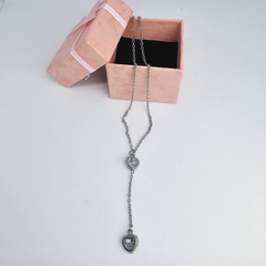 Cadena de acero quirúrgico doble corazón