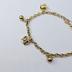 Pulsera de acero dorado coronas - comprar online