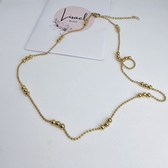 Cadena de acero dorado pelotitas