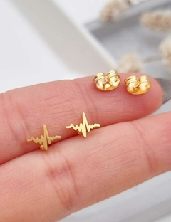 Aros de acero dorado latidos - comprar online